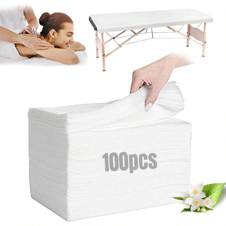 Massage Table Sheets & Headrest Covers - White - View 1