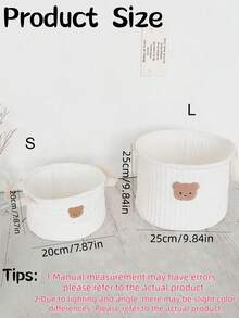 Giỏ đựng tã em bé cá nhân hóa, Giỏ đựng đồ hình gấu dễ thương thêu, Giỏ đựng đồ chơi cho bé, Quà tặng cho trẻ sơ sinh, Đa chức năng, Tiện dụng, Dung tích lớn, Nhẹ, Thiết thực, Đáng yêu, Duyên dáng, Tối giản - Nhiều màu - Xem 3