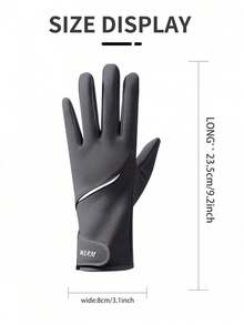 1pc Women Winter Skiing Outdoor Cycling Waterproof Windproof Warm Thickened Touchscreen Motorcycle Gloves Fleece Gloves Added Fluff - 彩色 - 查看 2