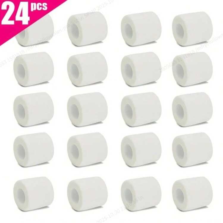 6/12/24/30 piezas Vendaje adhesivo blanco, transpirable y suave de tela no tejida, vendaje elástico autoadhesivo, cinta de 5CM * 4.5M - Blanco - Añade 1
