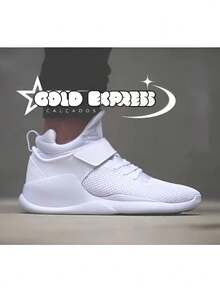 High-Top Basketball Shoes, Athletic Style, Training/Gym Shoes, Men's And Women's, Non-Slip, Stylish, Various Colors, Sizes 38 To 44. 24-Hour Shipping! - 白色 - 查看 4
