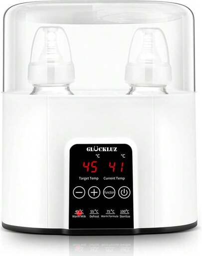Calentador de Biberones Glückluz, Calienta Rápidamente Biberones para Leche Materna y Fórmula, Calentadores de Biberones Seguros, con Capacidad para 2 Biberones, el Mejor Regalo para Mamá