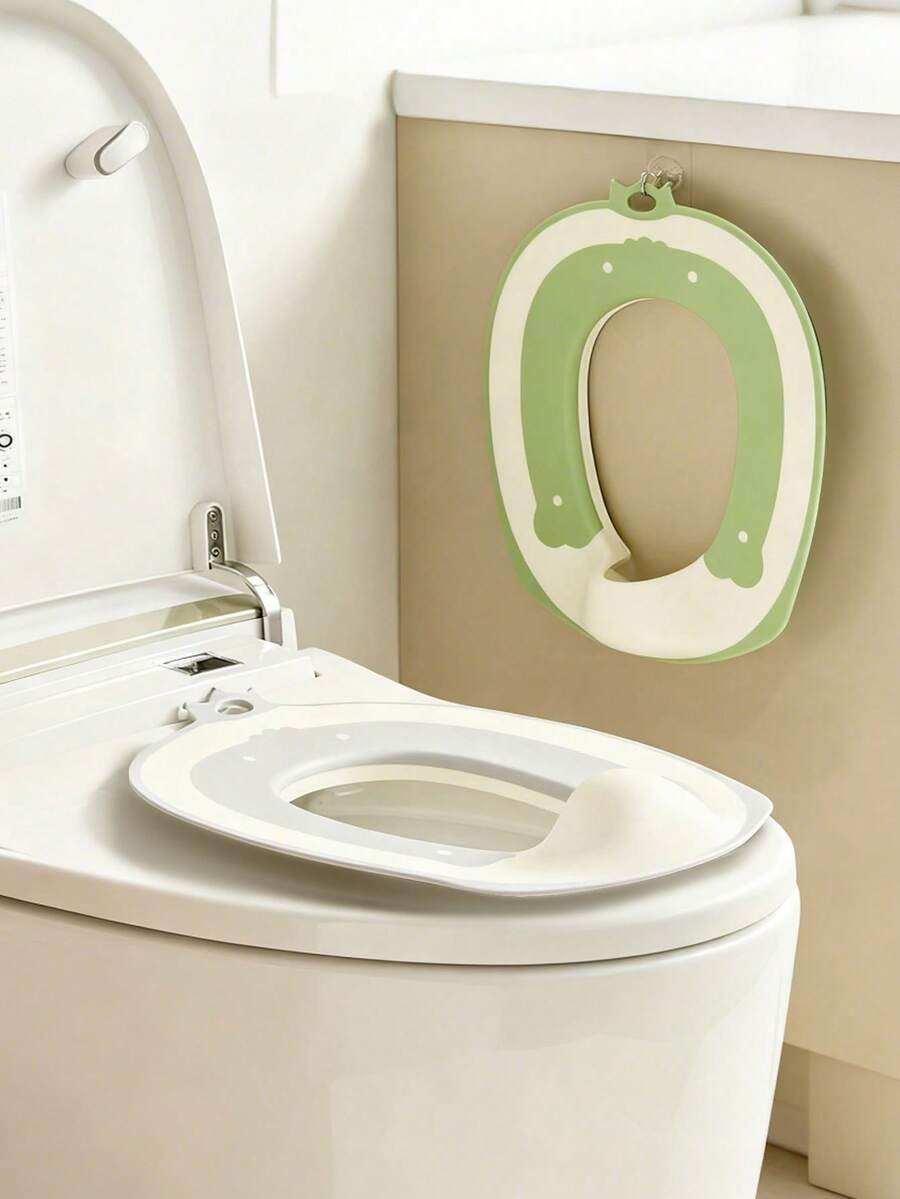 1pc Plastic Coated Children's Toilet Seat, Easy Non-Slip Baby Potty Training Toilet Seat, Infant Toilet Training Cushion