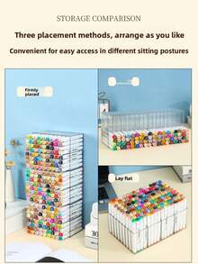 1 Stück 18-Fach Acryl Marker Stifthalter Box - Transparenter Mehrzweck Büro Schreibtisch Organizer, geeignet für Schule, Büro, Wohnzimmer Dekoration - Aquarellstift Aufbewahrungsbox