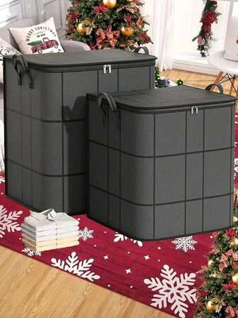 1 pezzo Borsa portaoggetti nera, borsa mobile di grandi dimensioni e spessa, borsa portaoggetti per armadio, borsa per riporre coperte e vestiti, borsa per riporre vestiti di stagione, borsa intrecciata grande e spessa per spostare e riporre coperte, vestiti e piumoni, borsa pieghevole e portatile adatta per camera da letto, armadio, sotto il letto, soggiorno, camera da letto, accessori essenziali per organizzare e riporre i vestiti