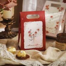 4个蝴蝶玫瑰糖果礼盒，高品质创意纸袋，适用于生日、情人节、派对、婚礼回礼、毕业礼物包装 - 彩色 - 查看 6