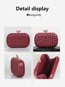 2025 Fashionable New Women's Clutch Bag, High-End Niche Design Woven Bag, Elegant Evening Bag, Handheld, Shoulder, Crossbody Chain, High-Quality Exquisite Small Bag - Multicolor - View 12