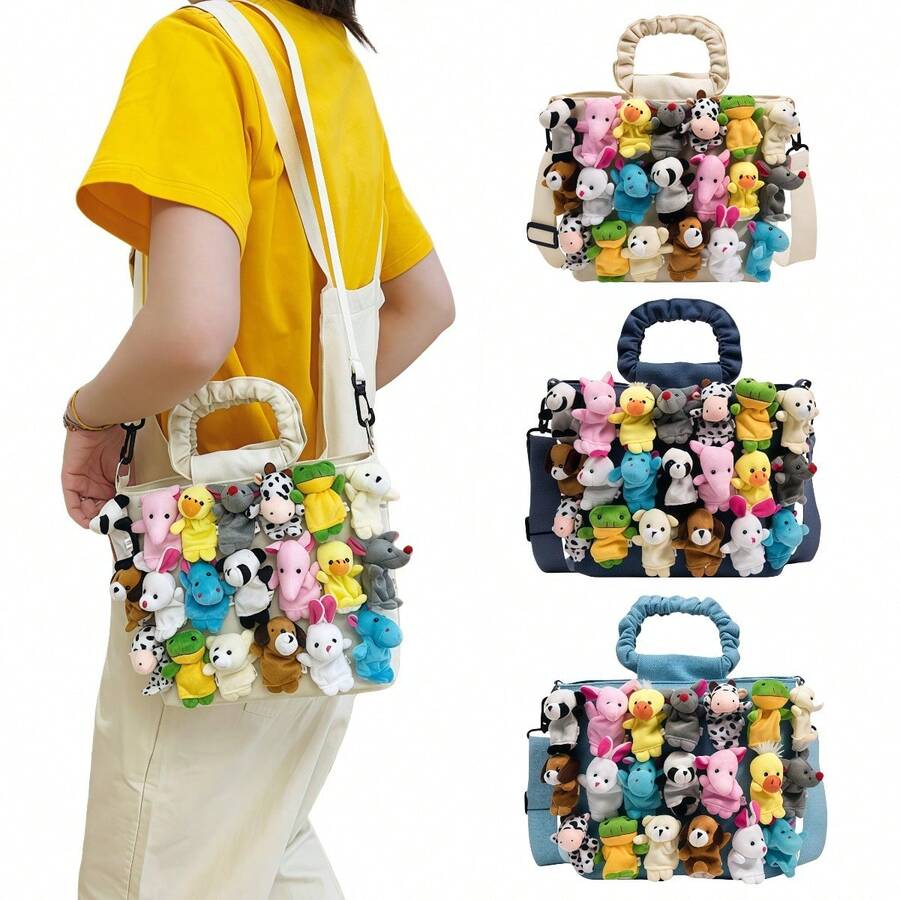 Fashionable And Cute Denim Dual-Purpose Handbag, Suitable For Daily Commuting And Holiday Gifts - trắng - Xem 1