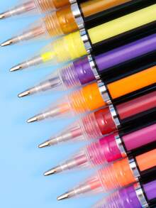 48 Pack Neon Color Gel Ink Rollerball Pens Set, 1.0mm Fine Point, Assorted Fluorescent Colors, Durable Plastic Material For Students And Journaling