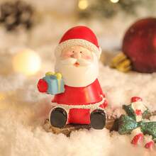 Christmas Decor Santa Claus & Snowman Resin Figurines, Cartoon Scene Decoration, Gift Ornaments - Multicolor - View 15