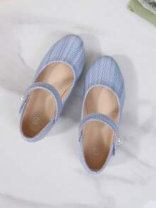 1 Pair Simple & Fashionable Flat Pearl Decor Girls Casual Outdoor Shoes
