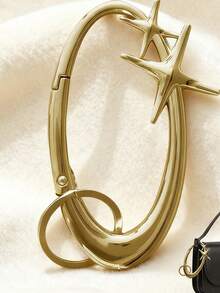 Móc khóa hình ngôi sao oval bằng hợp kim kẽm - Hợp kim kẽm bền chắc, dây đeo DIY, móc khóa kim loại, móc khóa, phụ kiện trang trí túi xách, phụ kiện trang trí ví, móc treo túi, hoàn hảo để phối với túi xách và thắt lưng, lý tưởng cho các hoạt động ngoài trời. - Nhiều màu - Xem 1