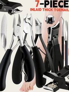 5pcs/Set Thick Toenail Clippers For Elderly - Wide Jaw Large Toe Nail Scissors, Suitable For Thick Ingrown Nails And Pedicure, Professional Sharp Heavy Duty Nail Clipper, Professional Manicure Care Set, Unisex Travel Kit, Great Gift For Friends, Boyfriends And Parents, Ideal For Halloween, Christmas