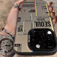 Funda de Teléfono con Etiqueta de Elemento de Ticket Colorida y Plateada, Adecuada para iPhone 16 15 14 13 12 11 Plus Pro Max - Diseño Creativo de Moda, Regalo Unisex, Opción Ideal para Amigos/Familiares, Novio o Novia en Vacaciones, Funda Protectora Antigolpes de Cobertura Completa, Cordón para Teléfono, Regalo de Vacaciones, Funda Protectora, Carcasa de Alta Calidad, Accesorios Tecnológicos - Colores mixtos - Ver 6