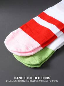 CREATOR SOCKS 2双装新颖彩色寿司和三文鱼图案中筒袜礼盒装，2025秋冬新款男女通用运动袜，创意美食灵感设计，针织面料，加长加厚，柔软舒适，是复活节、生日、感恩节、万圣节、圣诞节、狂欢节、情人节、家庭聚会、派对的完美礼物 - 彩色 - 查看 9