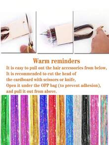 Tóc giả kim tuyến bóng mượt, tóc nối tổng hợp, tóc giả cắt laser, tóc nối kim tuyến nhiều màu sắc. - Nhiều màu - Xem 5