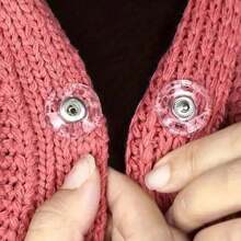 10Pairs/20Pcs Clear Invisible Snap Buttons For Cardigans And Jackets - Large Transparent Plastic Fasteners With Subtle Round Clasp, Perfect For Knitwear And Outerwear, Easy To Sew-In For Secure Fastening, Sewing Accessories - 彩色 - 查看 2