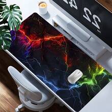 YUFZX Fashionable Rainbow Lightning Style Extended Mouse Pad With Non-Slip Stitched Edges, Available In Multiple Sizes. Perfect For Desktop Gaming And Office Use. Makes A Great Gift For Boys And Girls, And Is Also Suitable For Christmas And Halloween. - Multicolor - View 8