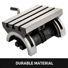 Mesa de fresado inclinable Fresadora de ángulo inclinable de 10 x 7 pulgadas Placa de ángulo giratorio ajustable de 0-90 ° con 3 ranuras en T y manivela ajustable Fresadora inclinable de alta resistencia para rectificar - 10 x 7 pulgadas - Ver 2
