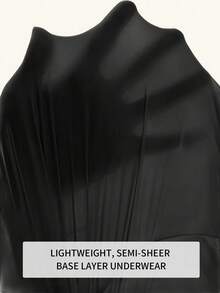 2条装纯色无缝超薄保暖裤，高腰修身弹力打底裤，女士内衣睡衣，轻薄透气，适合叠穿，秋冬季 - 黑色 - 查看 4