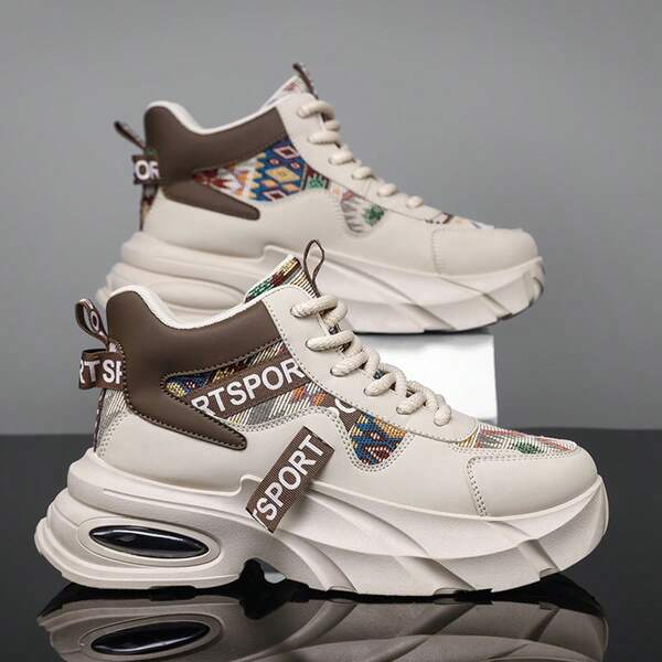 2025 Autumn/Winter Men's High-Top Casual Sports Shoes, Outdoor Non-Slip Durable Boots, Suitable For Teenagers, Versatile Increase Height Work Boots