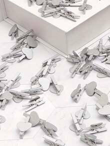 1/10/20pcs Heart-Shaped Wooden Clothespins, Postcard Clips, Photo Paper Peg Pin, Postcard Clips- Mini Decorative WoodenPegs For Crafts, Photos, Wedding Party Favors, DIY Decor, Clothes Pins, Drying Clothes & Hanging Postcards, Family Wedding Decoration Stationery Decoration - Multicolor - View 4