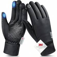 Winter Gloves Men Women Made With 3M Thinsulate Lightweight Thermal Warm Gloves For Cold Weather With Touch Screen Fingers Water Resistant Running Gloves For Cycling Hiking Driving