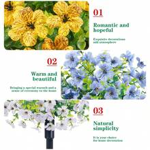 2PCS Artificial Eucalyptus Violet Ground Stakes Flowers, UV Resistant Faux Silk Plants For Spring Summer Garden, Patio, Home Decor, Lifelike Greenery Bouquet - 黃色 - 查看 4