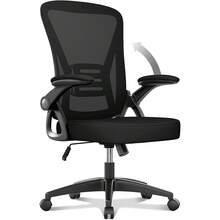GartistGo Ergonomic Office Chair In Breathable Mesh With Lumbar Support, Adjustable Armrests, Inclinable Height Base, 360° Pivoting Wheel For The Office&Study - Black - View 4