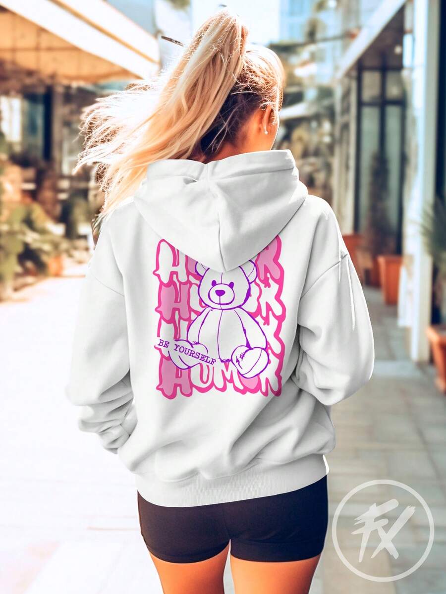 Bear Sweatshirt Be Yourself Be Yourself Humor Bear 3160 - Blanco - View 1