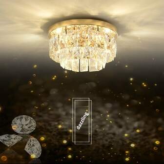 Modern Minimalist Crystal Entrance Hall Corridor Ceiling Light, Foyer Porch Wardrobe Balcony Lamp