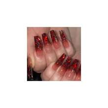 Halloween Xl Red Nails Press Ons Long Coffin Press On Nails Red Full Diamond Design False Nails Full Cover Acrylic Fake Nails Gift For Women 24pcs{Inchcolor_nameinch:Inchreddiamondinch} - 紅鑽 - 查看 1