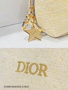 Dior 奢华金色材质化妆包礼盒套装，饰有金色箔印标志，采用高端面料，节日生日礼物，限量版女士化妆包 - 金色 - 查看 4