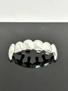 أغطية أسنان هيب هوب ناعمة السطح 6/6 للنساء والرجال، أنياب علوية وسفلية لامعة، إكسسوارات أسنان، هدية عيد الميلاد للاستخدام اليومي والتنكر