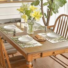 4 件仿古香草野花春季餐垫 15 英寸夏季圆形餐桌垫 适用于餐厅装饰 - 彩色 - 查看 9