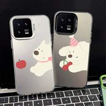 Colorful Silver Phone Case with Puppy Eating Fruit Design for , , and  Models,Compatible with  16, 16 Plus, 16 Pro, 16 Pro Max, 15, 15 Plus, 15 Pro, 15 Pro Max, 14, 14 Plus, 14 Pro, 14 Pro Max, 13, 13 Pro, 13 Pro Max, 12, 12 Pro, 12 Pro Max, 11, 11 Pro Max, 7, 8, X, XS.For : Silver Edition for  Galaxy S25 Ultra, S24 Plus, S23 FE, S21 Pro, S22, S20, A03s, A05s, A14, A31, A53, A34, A10, A04e, M04, A33, A35, A55, A72, A71, A70, A22, A16, A06, A20s, A54.Trendy new fashion design. - Beis - Ver 1