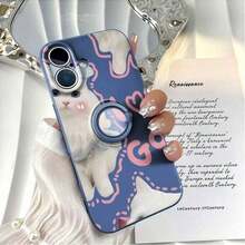 [Teléfono] Soporte de anillo de silicona, TPU antigolpes con agarre giratorio de 360°, cobertura total para phone 12, 13, 14, 15 y 16 (incluidos Pro/Pro/Plus). Colores: negro, blanco y azul. - Multicolor - Ver 5
