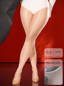 1/2 Pairs Women's Large Size Oiled Aurora Black Stockings Bottom Socks - Multicolor - View 7