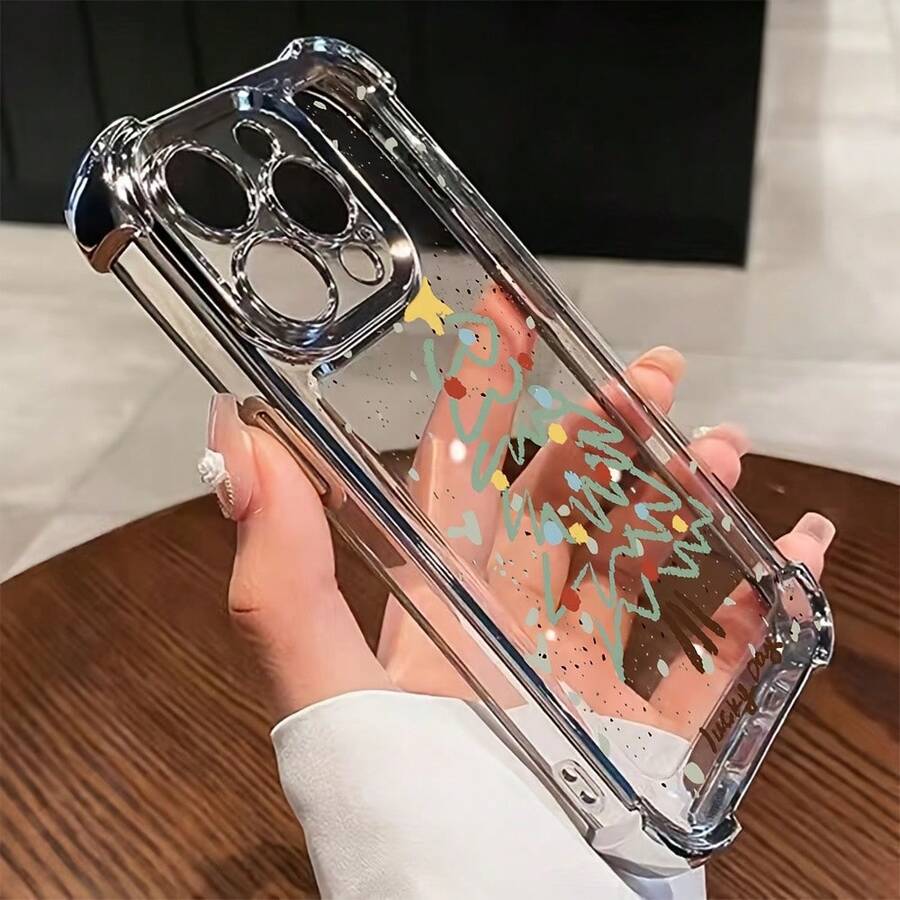 Funda de Teléfono Árbol de Navidad para 17 16e 16 15 14 13 12 11 Pro X XR XSMAX 8 Plus, Cubierta Trasera Transparente Suave a Prueba de Golpes - Colores mixtos - Ver 1