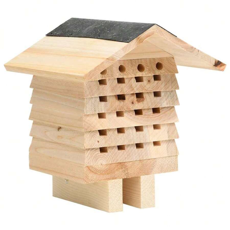 vidaXL Bienenhotel Tanne Massivholz 22x20x20 Cm - Giallo - Visualizzare 1