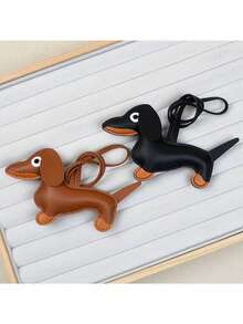 1个可爱腊肠犬吊坠饰品，仿皮腊肠犬包包挂饰/钥匙扣，韩版INS风汽车饰品，学院风卡通哥特风Y2K包包饰品挂绳带证件夹，汽车饰品包包挂饰 - 臘腸狗裝飾掛繩 - 查看 7