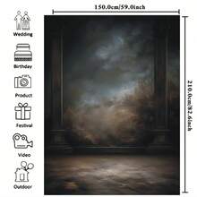 2D平面深灰色摄影背景布，人像摄影背景，影棚道具乙烯基材质 - 深灰色 - 查看 2