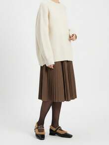 2025 New Autumn/Winter French Retro High Heel Furry Mary Jane Shoes, Soft Leather Thick Heel Pumps - Black - View 9