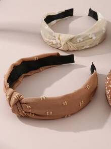 4pcs/Set Girls' Fabric Knotted Floral Headbands Set, Suitable For Daily Decoration - Multicolor - View 2