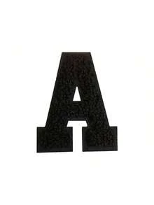 1/26pcs Chenille 2.8 Inch Letter Iron-On Patches, Suitable For Repairing Jeans, T-Shirts And Other Clothing, Letter Patch Badges - Black - View 26
