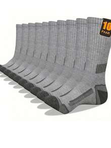 10 Pairs Men's Long Socks, Autumn/Winter Sports Crew Socks - Multicolor - View 7