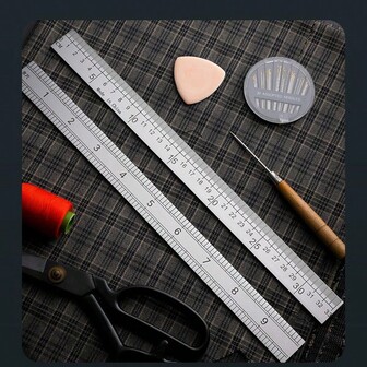 Stainless Steel Tailor Ruler, Sewing Measuring Ruler, Inch Ruler, Clothing Measurement Tailor Tool