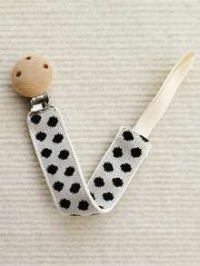 Polka Dot Pacifier Clip, Beechwood Clip Can Be Customized With Name, Pacifier Holder Chain - Multicolor - View 7