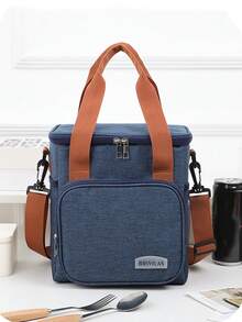 Large Capacity Portable Insulated Lunch Bag, Portable Waterproof And Leak Proof Lunch Box Shoulder Strap, Portable Refrigerated Bag, Thick Aluminum Foil Insulated Reusable Lunch Bag, Suitable For Schools, Offices, Camping, Picnics, Employees And Canteens, Classroom Storage Bags, Kitchen Accessories Lunch Bags Cooler Bag Lunchbox For Women For Men Travel Essentials