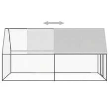 vidaXL Outdoor-Hühnerkäfig 2x4x2 M Verzinkter Stahl - Argento - Visualizzare 4